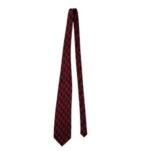 Clerici Red & Black Geometric Silk Tie